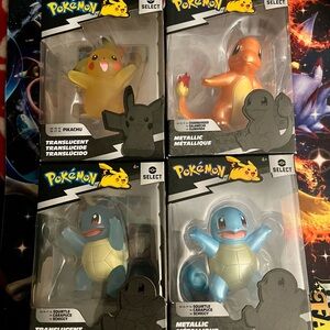 Pokémon Select set of 4 Squirtle & Pikachu Charmander Jazwares